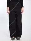 Alaïa Ribbed Knit High Neck Bodysuit With Zipper In Black