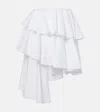 Alaïa Womens Blanc Spiral Ruffled Cotton-poplin Midi Skirt In White