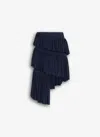 Alaïa Womens Minuit Ruffled High-waist Knitted Maxi Skirt