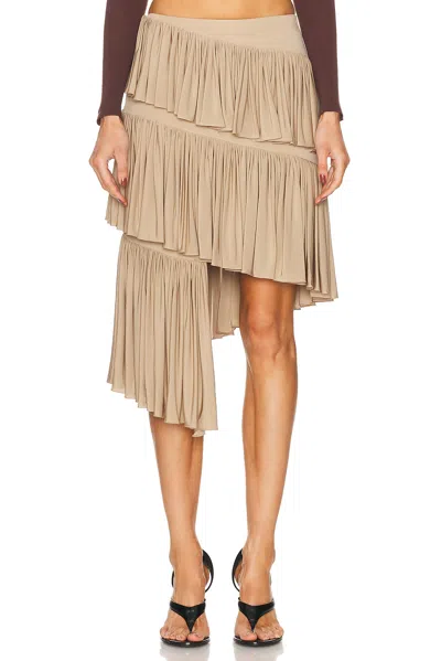 Alaïa Spiral Skirt In Neutral