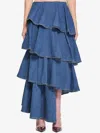 Alaïa Alaia Women Spiral Skirt In Denim In Blue