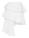Alaïa Womens Blanc Spiral Ruffled Cotton-poplin Midi Skirt In White