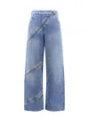Alaïa Spiral Stone Washed Jeans In Blue