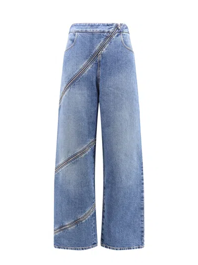 Alaïa Spiral Stone Washed Jeans In Blue