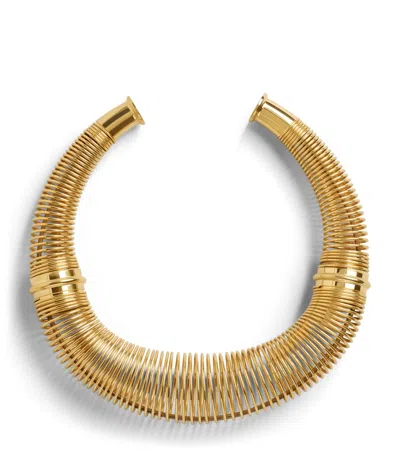 Alaïa Spiral Torque Choker Necklace In Gold