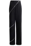 Alaïa Womens Noir Alaia Spiral Two-patch-pockets Wide-leg High-rise Denim-blend Trousers In Noir