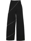 Alaïa Womens Noir Alaia Spiral Two-patch-pockets Wide-leg High-rise Denim-blend Trousers In Black