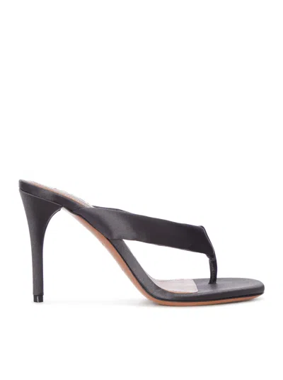 Alaïa Spongy Denim Platform Sandals In Gray
