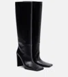 Alaïa Square 90 Leather Knee-high Boots In Black