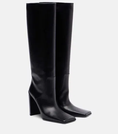 Alaïa Square 90 Leather Knee-high Boots In Black