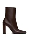 Alaïa Leather Square-toe Ankle Boots 90 In Brown