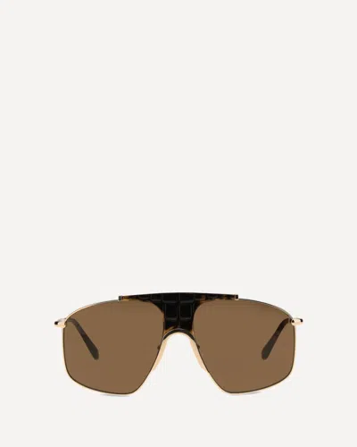 Alaïa Square Aviator Sunglasses In Brown