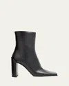 Alaïa Square Calfskin Leather Ankle Boots In Black