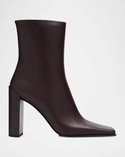 Alaïa Square Calfskin Leather Ankle Boots In Multi