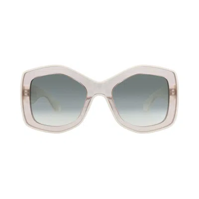 Pre-owned Alaïa Square-frame Recycled Acetate Sunglasses 'nude White Green' | Women's Size Onesize