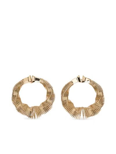 Alaïa Square Hoops Small Earrings In Gold