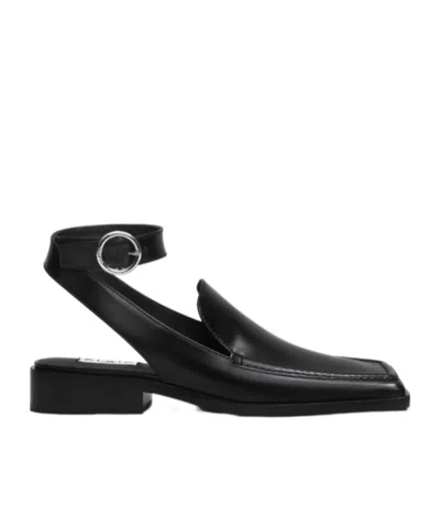 Alaïa Square Loafer Sandals In Calfskin In Black