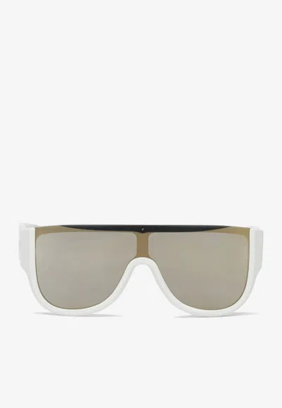Alaïa Square Mask Sunglasses In Brown