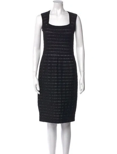 Pre-owned Alaïa Square Neckline Knee-length Dress In Black