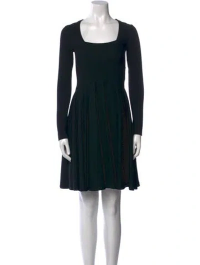 Pre-owned Alaïa Square Neckline Knee-length Dress In Black