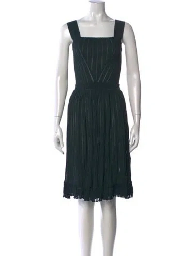 Pre-owned Alaïa Square Neckline Knee-length Dress In Green