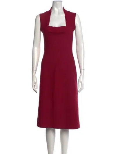 Pre-owned Alaïa Square Neckline Knee-length Dress In Purple