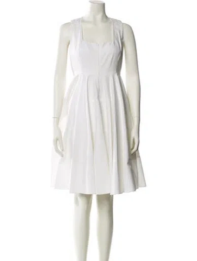 Pre-owned Alaïa Square Neckline Knee-length Dress In White