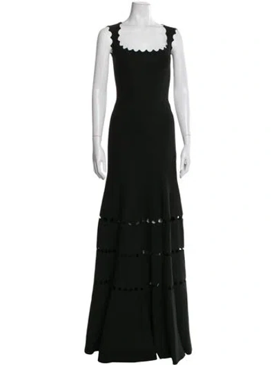 Pre-owned Alaïa Square Neckline Long Dress In Green