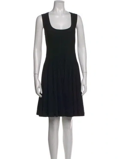 Pre-owned Alaïa Square Neckline Mini Dress In Black