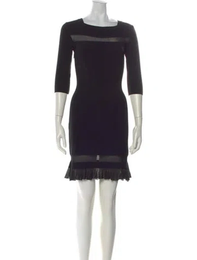 Pre-owned Alaïa Square Neckline Mini Dress In Black