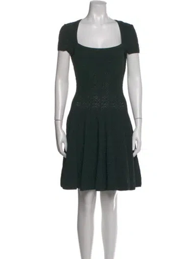 Pre-owned Alaïa Square Neckline Mini Dress In Green