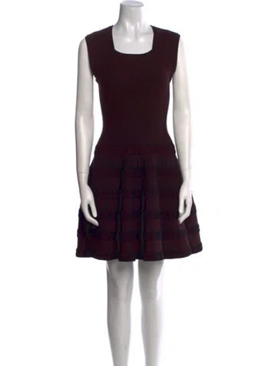 Pre-owned Alaïa Square Neckline Mini Dress In Multi