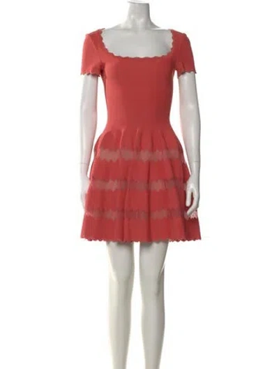 Pre-owned Alaïa Square Neckline Mini Dress In Pink
