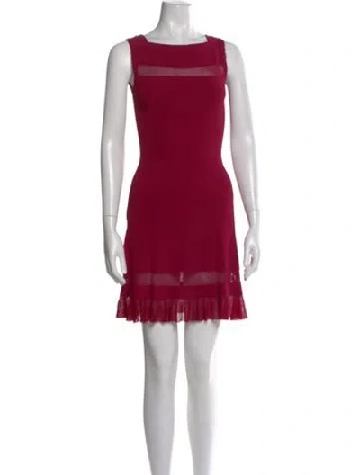 Pre-owned Alaïa Square Neckline Mini Dress In Pink