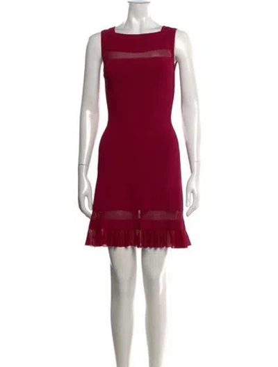 Pre-owned Alaïa Square Neckline Mini Dress In Pink