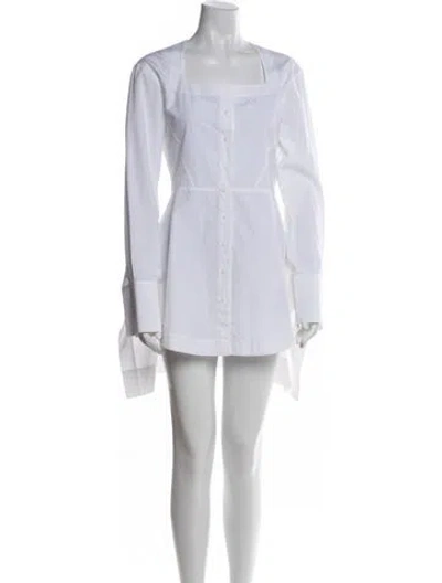 Pre-owned Alaïa Square Neckline Mini Dress In White