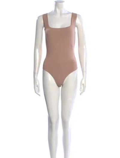 Pre-owned Alaïa Square Neckline Sleeveless Bodysuit In Neutral