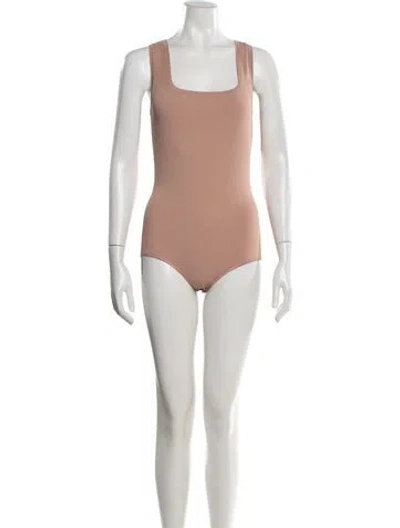 Pre-owned Alaïa Square Neckline Sleeveless Bodysuit In Neutral