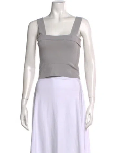 Pre-owned Alaïa Square Neckline Sleeveless Crop Top In Black
