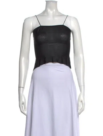 Pre-owned Alaïa Square Neckline Sleeveless Crop Top In Black