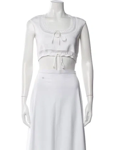 Pre-owned Alaïa Square Neckline Sleeveless Crop Top W/ Tags In Neutral