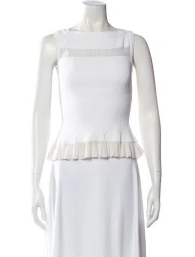 Pre-owned Alaïa Square Neckline Sleeveless Top In White