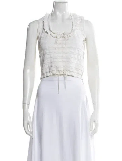 Pre-owned Alaïa Square Neckline Sleeveless Top In White