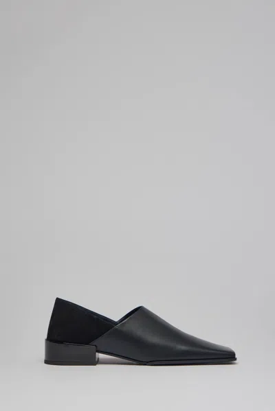Alaïa Square Slippers In Leather In Black
