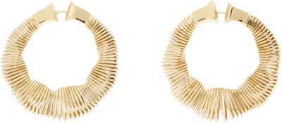 Alaïa Square Spiral Small Hoop Earrings In Gold