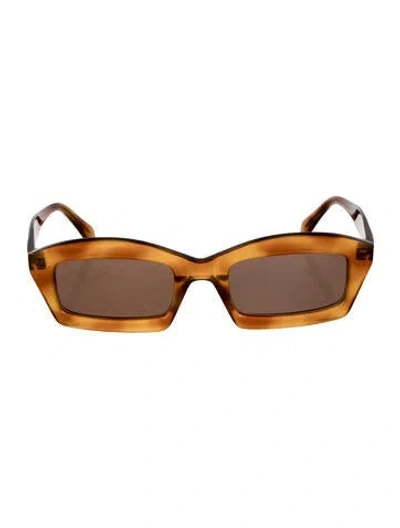 Pre-owned Alaïa Square Tinted Sunglasses In Brown