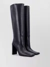 Alaïa Square Toe Calfskin Knee High Boots In Black