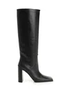Alaïa Square Toe Leather Boots Black In Multi