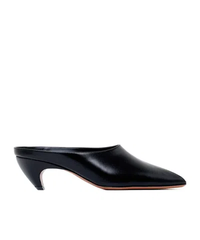 Alaïa Square Toe Muller Shoes In Black