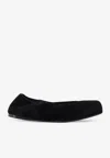 Alaïa Leather-trimmed Suede Ballet Flats In Black